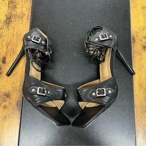 Black Buckle Lace Up Heel ON-D61